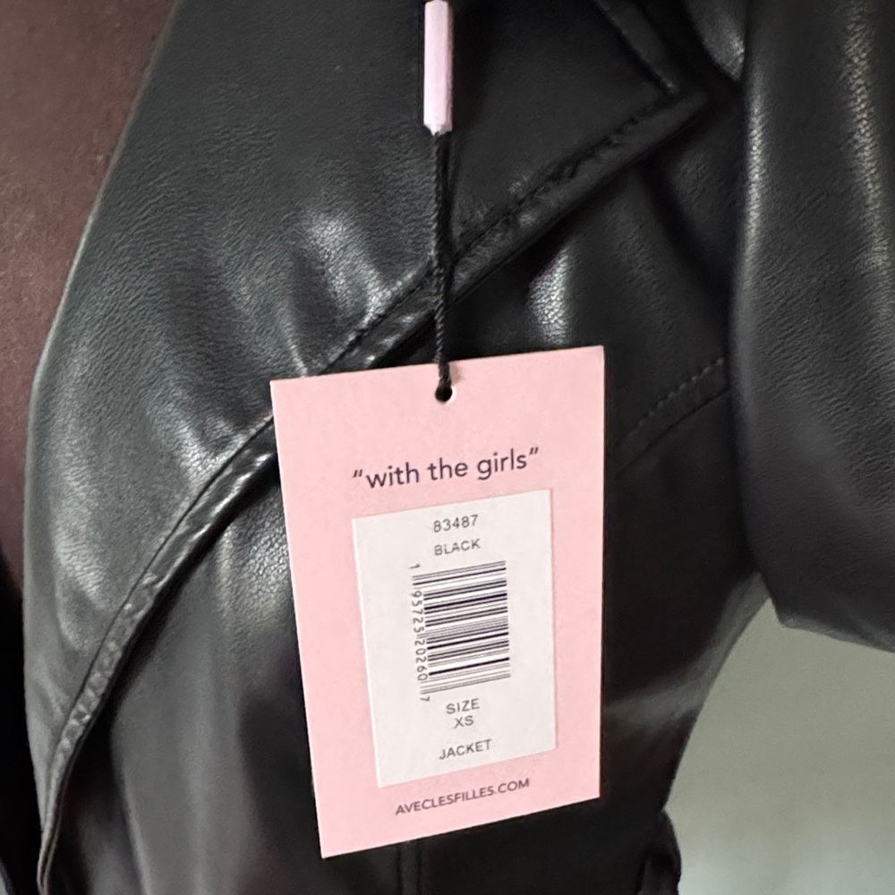 Avec Les Filles Black Faux Leather Jacket - Picture 4 of 6